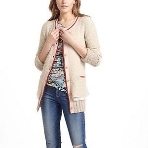 Anthro. Charlie & Robin Ruffle Baseball Cardigan